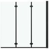 vidaXL Douchewand inklapbaar 3 panelen 130x138 cm ESG zwart