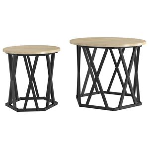 vidaXL Bijzettafel 2 st Sonoma Eiken 50 x 50 x 40 cm
