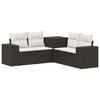 vidaXL Bankstel 5 st Zwart en Cream Wit Poly Rattan en Staal
