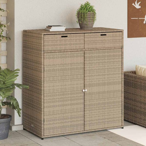 vidaXL Tuinkast 105x55x113 cm poly rattan beige