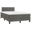 vidaXL Boxspring met matras en LED fluweel donkergrijs 120x200 cm