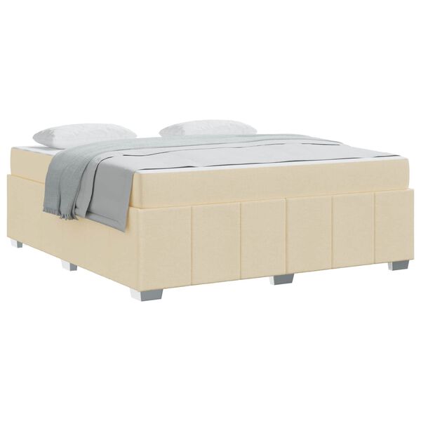 vidaXL Bedframe met matras Cr&egrave;me 180 x 200 cm Stof
