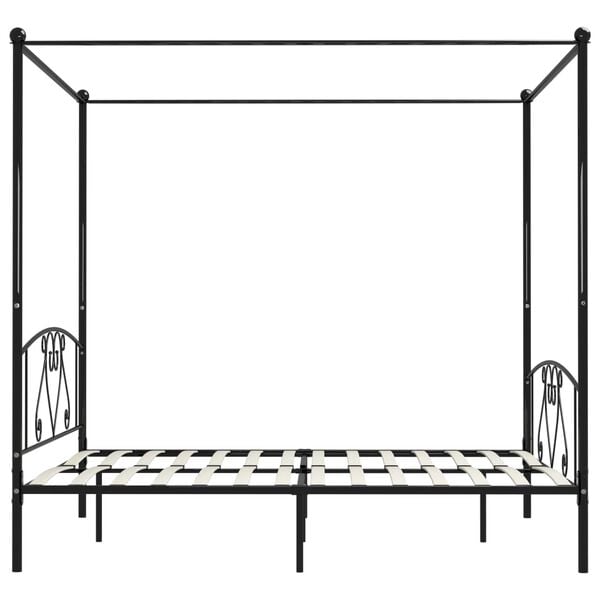 vidaXL Hemelbedframe metaal zwart 200x200 cm