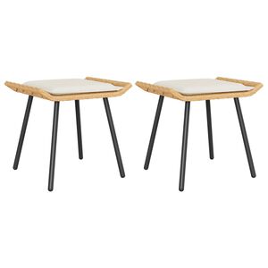 vidaXL Tuinstoel met kussen 2 pcs Bruin 50 x 40 x 45cm Polyester