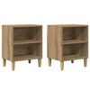 vidaXL Nachtkastjes 2 st 40x30x50cm bewerkt hout artisanaal eikenkleur