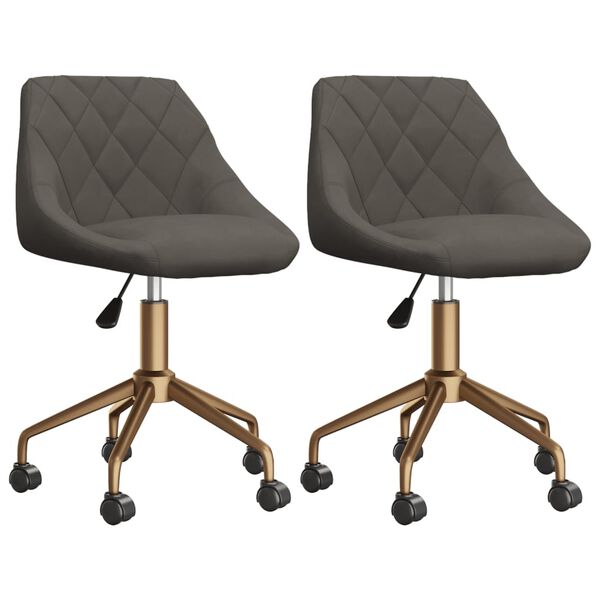 vidaXL Eetkamerstoelen draaibaar 2 st fluweel donkergrijs
