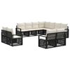vidaXL Tuinbankenset 11 st Zwart poly rattan