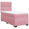 vidaXL Boxspring met matras fluweel roze 90x200 cm