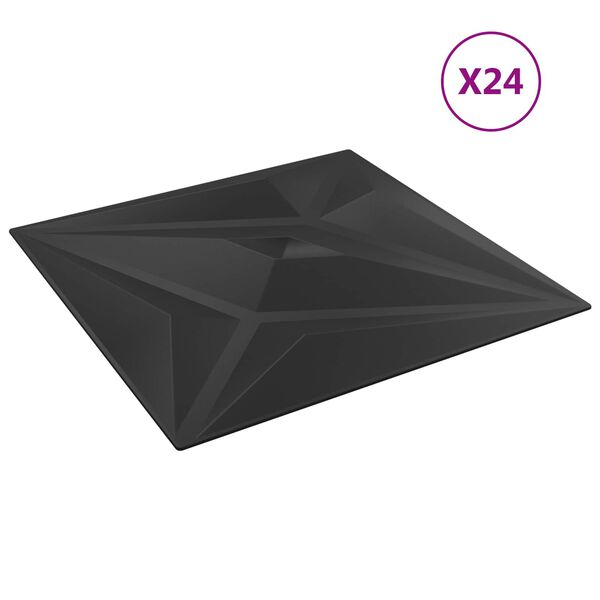vidaXL Wandpanelen Ster 24 pcs Zwarte Ster 50 x 50 cm XPS Schuim