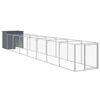 vidaXL Hondenhok met ren 110x813x110 cm gegalvaniseerd staal antraciet