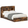 vidaXL Bedframe met opslag Gerookt eiken 120 x 190 cm Bewerkt hout