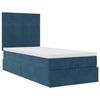 vidaXL Ottoman bed met matrassen en LED's 90x200cm fluweel donkerblauw