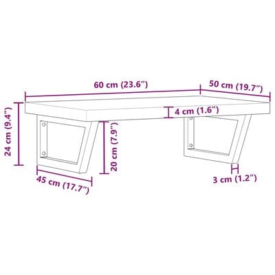 vidaXL Badkamer wandschap staal en massief acaciahout