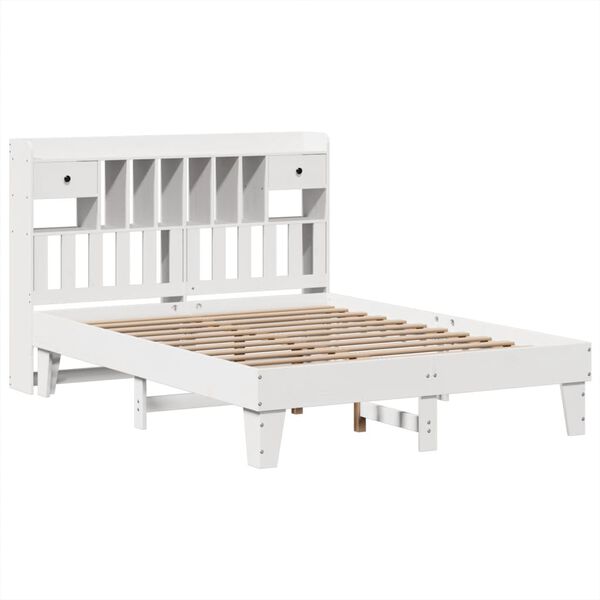 vidaXL Bedframe zonder matras massief grenenhout wit 140x190 cm
