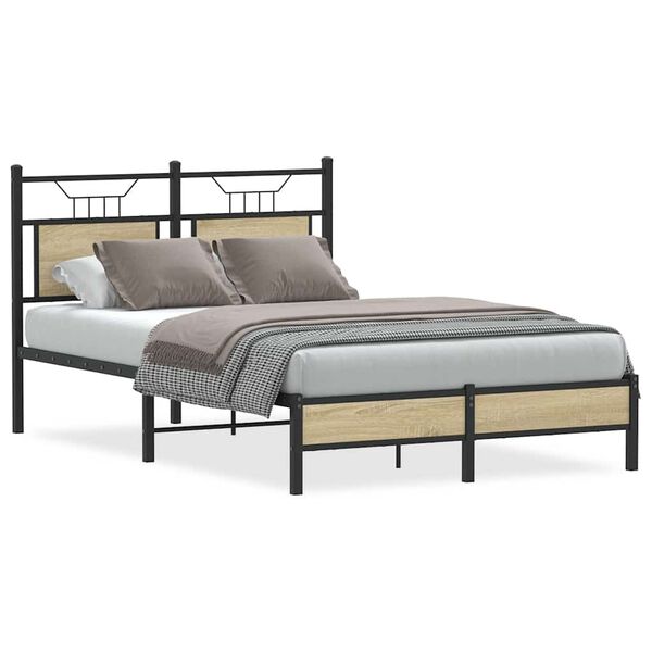 vidaXL Bedframe zonder matras hout sonoma eikenkleurig 120x190 cm