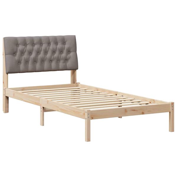 vidaXL Bedframe met Gevoerd Hoofdgedeelte Bruin 100 x 200 cm