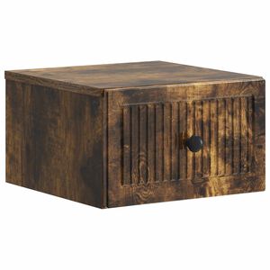vidaXL Wandbeugel Bedkast Gerookt eiken 33 x 34,5 x 20 cm Bewerkt hout