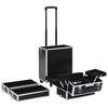 vidaXL Make-up trolley aluminium zwart met krokodillenpatroon