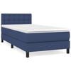 vidaXL Boxspring met matras stof blauw 100x200 cm