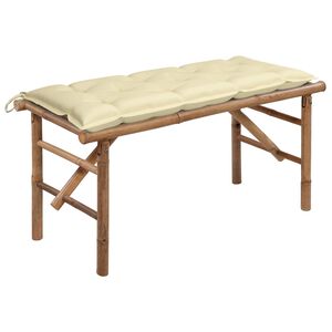 vidaXL Tuinbank inklapbaar met kussen 118 cm bamboe