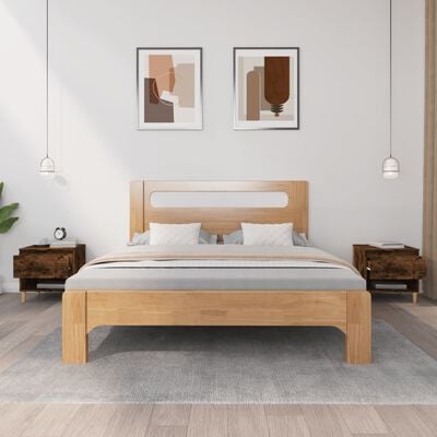 vidaXL Nachtkastjes 2 st 50x46x50 cm bewerkt hout gerookt eikenkleurig