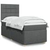 vidaXL Boxspring met matras stof donkergrijs 100x200 cm
