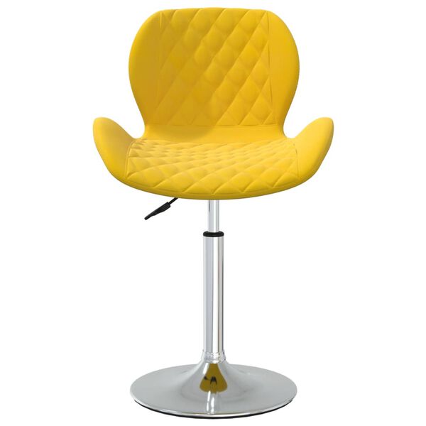 vidaXL Eetkamerstoelen draaibaar 2 st fluweel mosterdgeel