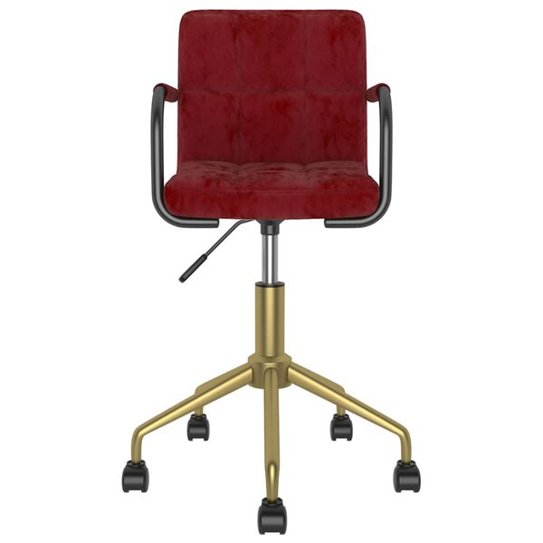 vidaXL Eetkamerstoelen draaibaar 4 st fluweel wijnrood