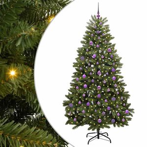 vidaXL Kunstkerstboom 210 cm 300 LED's Warmwit PVC en staal Groen