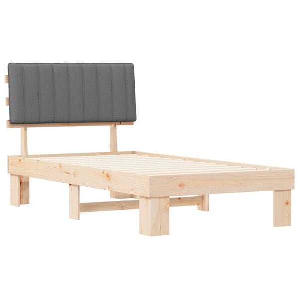 vidaXL Bedframe met Gevoerd Hoofdgedeelte Lichtgrijs 100 x 200 cm