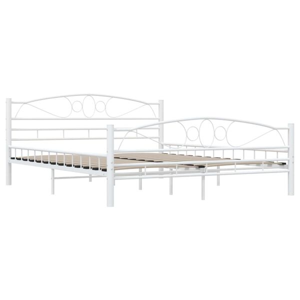 vidaXL Bedframe metaal wit 160x200 cm