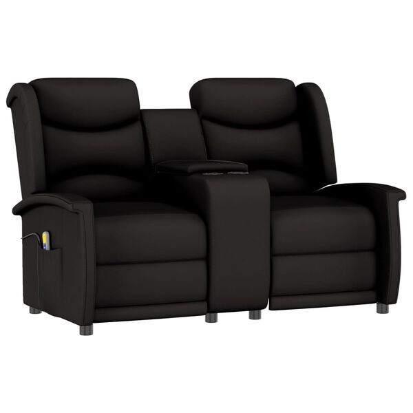 vidaXL Massagestoel 2-zits verstelbaar met bekerhouder zwart