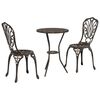 vidaXL Tuin Bistro Set 3 st Brons Aluminium