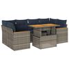 vidaXL 7-delige Loungeset met kussens poly rattan grijs