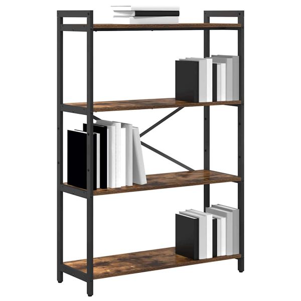 vidaXL Boekenkast Gerookt eiken 80 x 30 x 120 cm Bewerkt hout