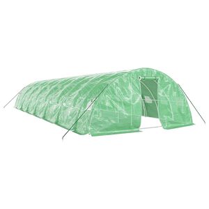 vidaXL Tuinkas met stalen frame 70 m&sup2; 14x5x2,3 m groen