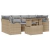 vidaXL Tuin Sofa Set met kussen 7 pcs Beige Poly riet