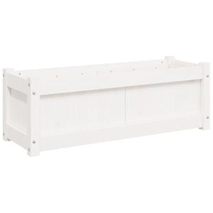 vidaXL Plantenbak 90x31x31 cm massief grenenhout wit