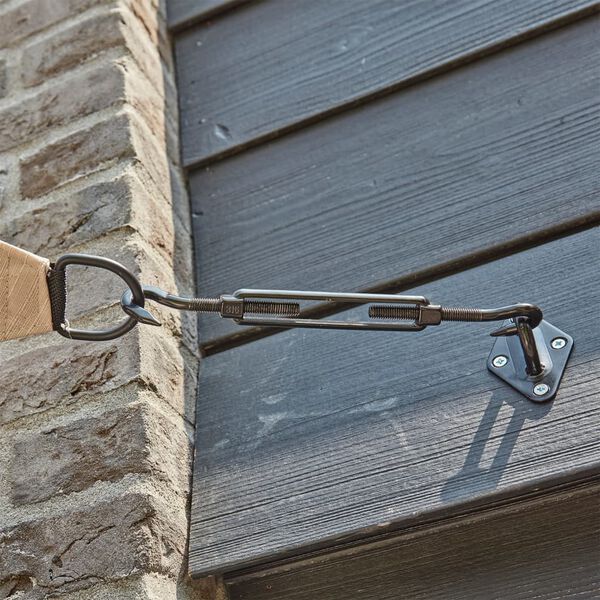 Livin'outdoor Bevestigingsset vierkant schaduwdoek zwart