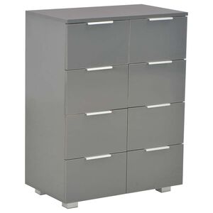 vidaXL Dressoir 60x35x80 cm bewerkt hout hoogglans grijs