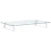 vidaXL Monitorstandaard 60x35x8 cm gehard glas en metaal wit