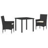 vidaXL Tuin eettafelset met kussen 5 pcs Beige poly rattan