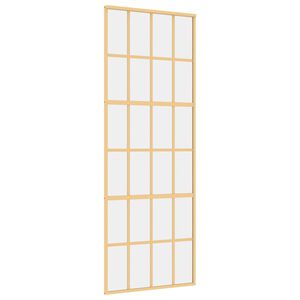 vidaXL Schuifdeur 76x205 cm helder ESG-glas en aluminium goudkleurig