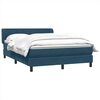 vidaXL Boxspring met matras fluweel donkerblauw 160x210 cm