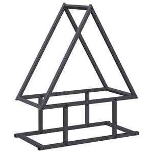 vidaXL Brandhoutrek 50x25x60 cm koudgewalst staal antracietkleurig