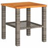 vidaXL Tuintafel 40x40x42 cm poly rattan en acaciahout grijs