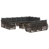 vidaXL Tuinbankenset 14 st Grijs en Donkergrijs poly rattan