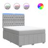 vidaXL Boxspring met matras stof lichtgrijs 160x200 cm