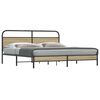 vidaXL Bedframe zonder matras metaal gerookt eikenkleurig 183x213 cm