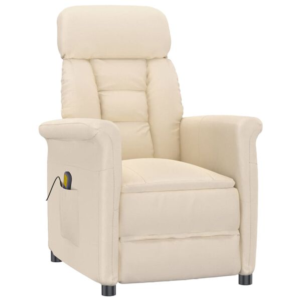 vidaXL Massagestoel microvezelstof beige